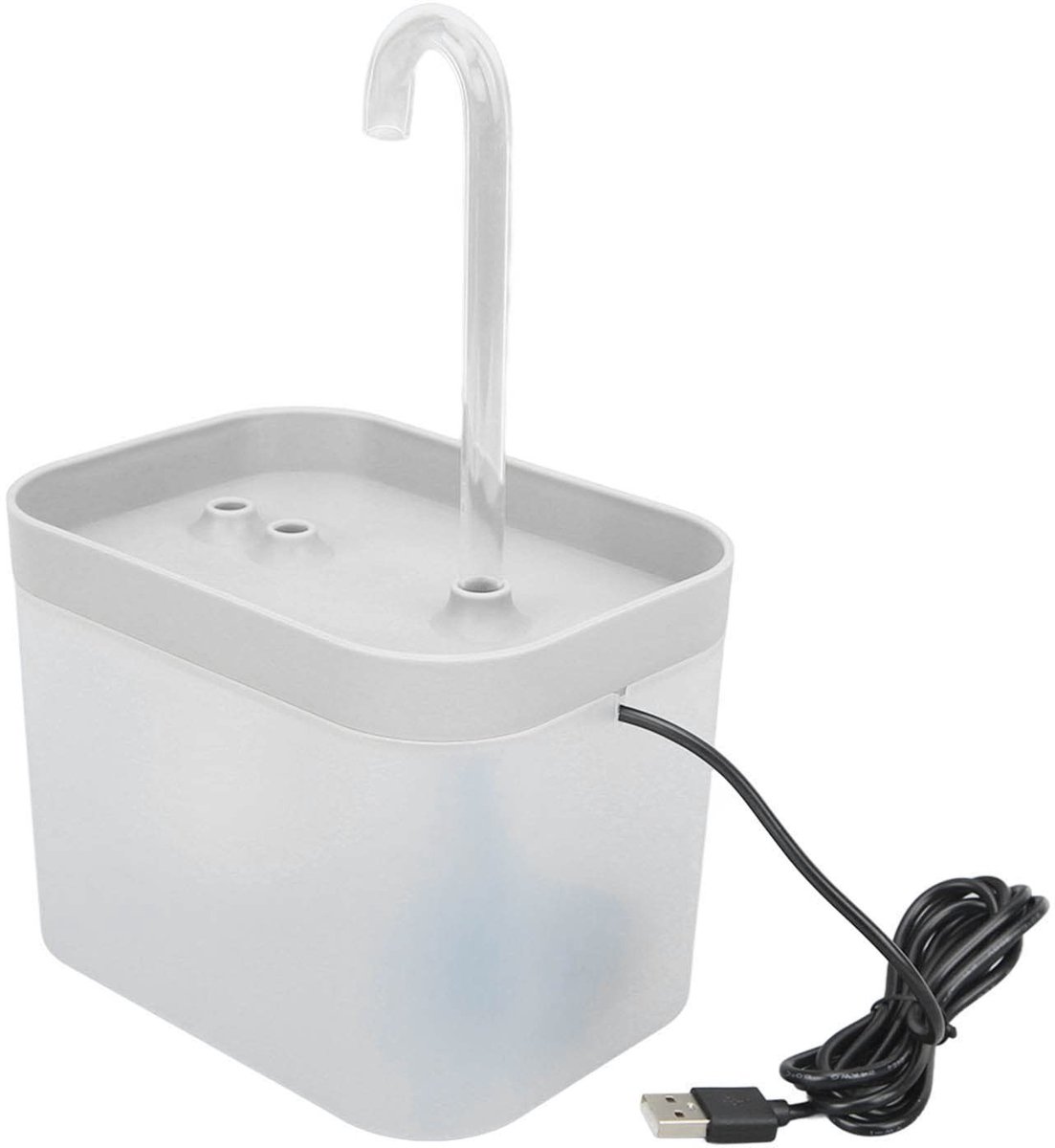 Dailygoods - Kattenfontein - Drinkfontein voor Katten - Stille Automatische Circulatiestroom - Transparant Wit - Waterdichte Drinkfontein - 1,5 Liter