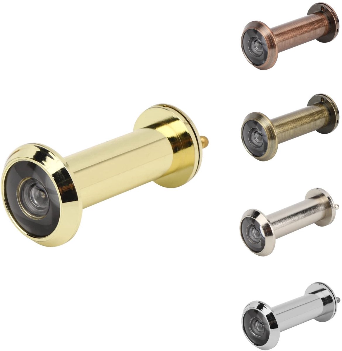 Dailygoods - Kijkgaatje - Privacybescherming - Roterend - Zwart - Antidiefstal - Veiligheid voor huis en kantoor - Geschikt voor deuren van 55-90 mm