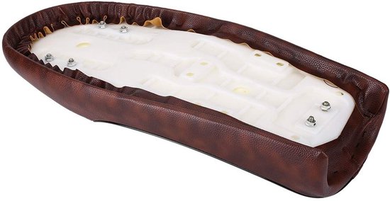 Dailygoods - Motorfietsstoel - Vintage Café Racer - PU-leer - Bruin of Zwart - Comfortabele Zitting - Geschikt voor Diverse Motoren van Dailygoods — afbeelding 4