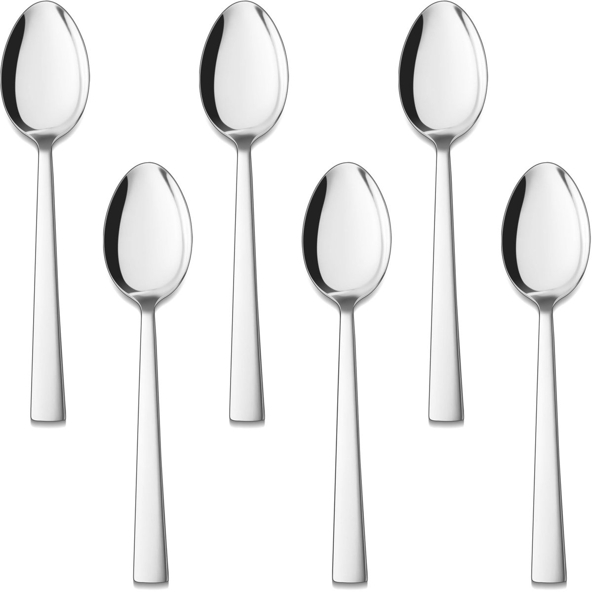 Dailygoods- Koffielepels 6-delig - Roestvrij Staal - 13,5 cm - Theelepels/Dessertlepels - Vaatwasmachinebestendig - Elegant Design