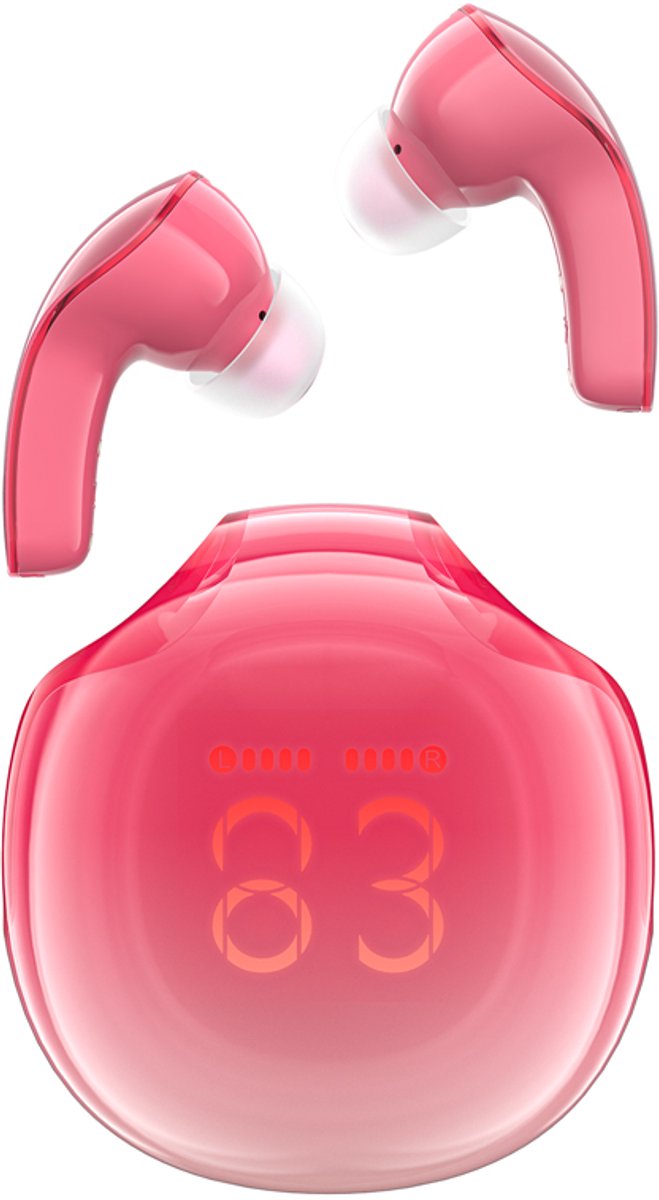 Acefast T9 Serie - Draadloze Oordopjes - Bluetooth 5.3 - Rood - Led-Display