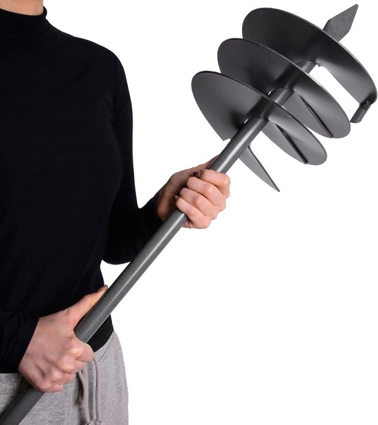 Grondboor Tuin - Handboor Boren - Planten Ondersteunen - Ergonomische Handgreep - 200 mm Diameter - Grijs Zwart Groen — afbeelding 4
