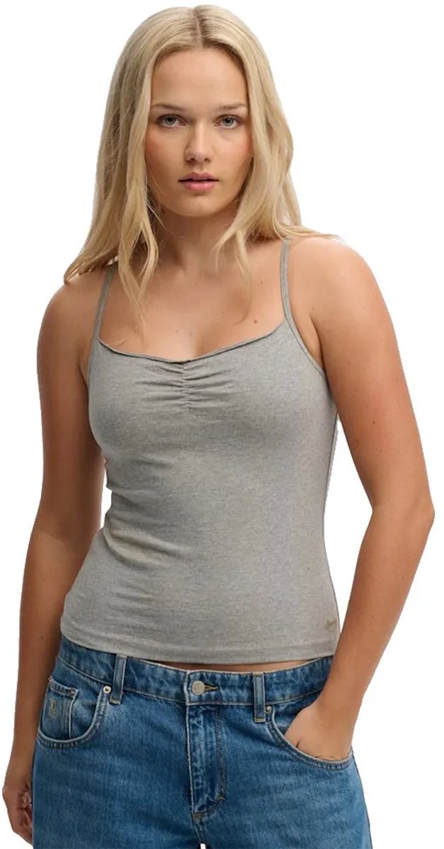 Superdry Athletic Essential Gathered Cami Mouwloos T-shirt XS Vrouw Grijs