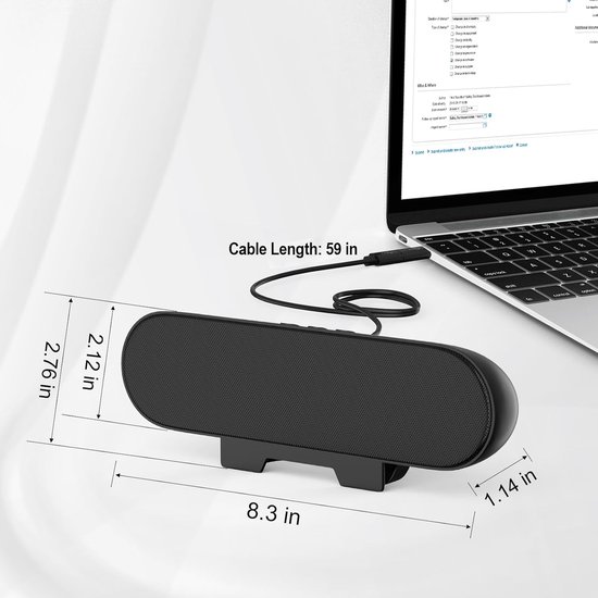 Soundbar Pc - Bekabelde en Draadloze Pc -Luidspreker - USB Mini Speaker - Geluid Upgrade — afbeelding 4