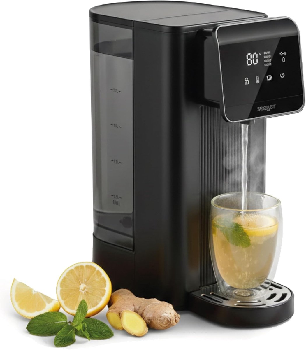 Heetwaterdispenser - Direct waterkoker - Snel dranken maken - 8 temperatuurinstellingen - 2.5 Liter - Zwart