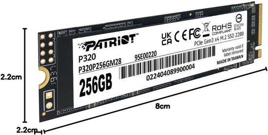 Interne SSD - Opslag Schijf - Sneller Werken - NVMe PCIe Gen3 - 256 GB - Zwart — afbeelding 2