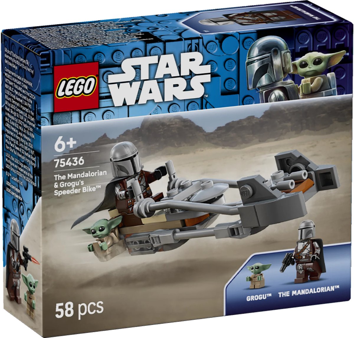 LEGO Star Wars - De Mandalorian en Grogu's speederbike Constructiespeelgoed thumbnail 3