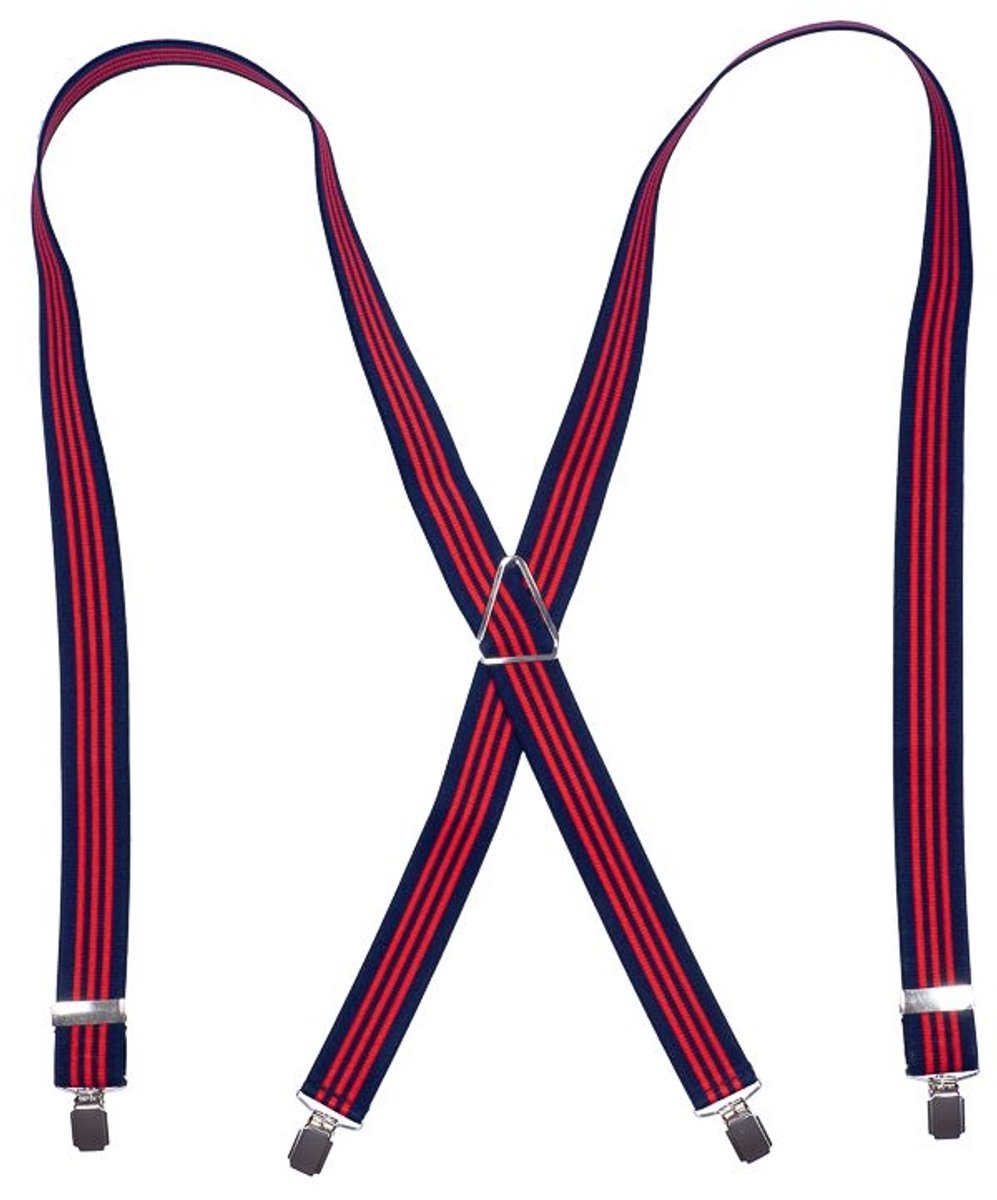 Bretel X rood blauw gestreept