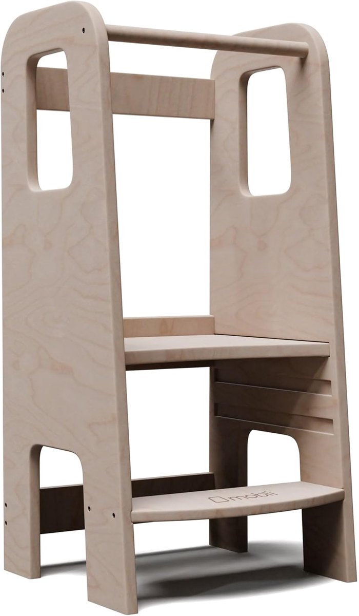 Observatietoren Kinderen - Leertoren Montessori - Keuken Hulp - Verstelbare Hoogtes - 38 x 405 x 86 cm - Houtkleur
