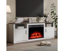 Elektrische Haard TV-meubel - Open Haard Kast - Woonkamer Opruimen - 3D Vlameffect - 157 cm Breed -…