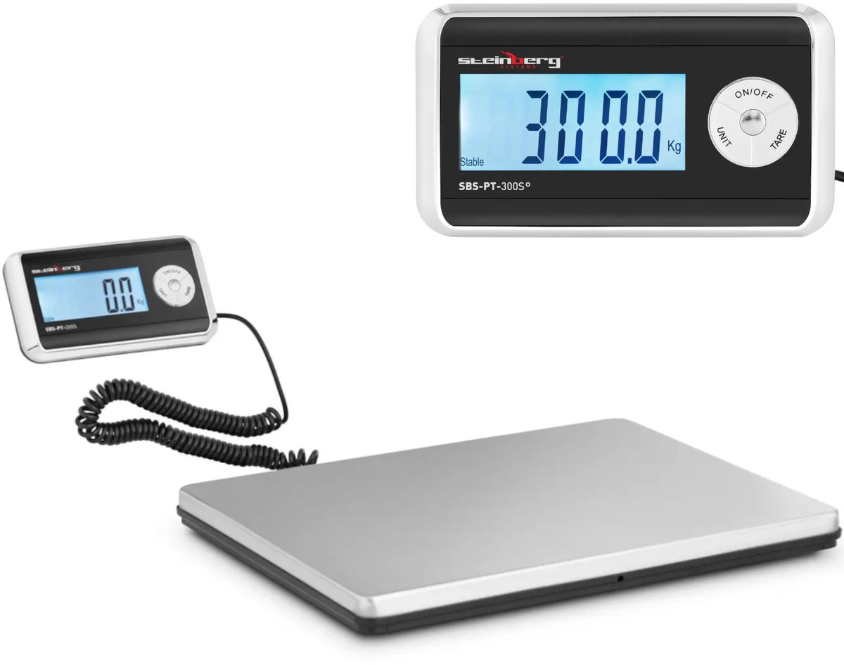 Digitaal Pakketweegschaal - 300 kg / 100 g - extern LCD-scherm - Steinberg Systems