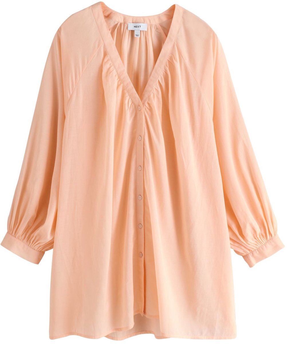 Next - Dames - Ruimvallend strandshirt - Huidkleur