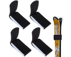 Ski bevestigingsbanden - Draagriemen - Wintersport Gear - Verstelbaar & Duurzaam - 4 stuks - Zwart