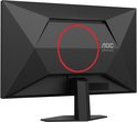 Zwarte monitor achterkant met AOC Gaming logo en rode cirkel.