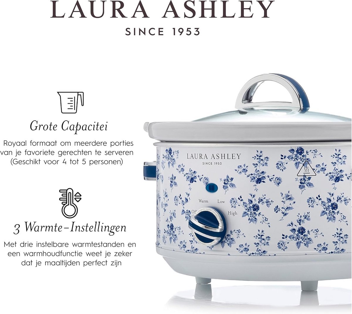 Elektrische Slowcooker - Grote Pan - Maaltijden Bereiden - Energiezuinig Werken - 3.5 Liter - China Rose – foto 6