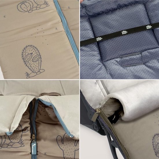 Universele Voetenzak - Kinderwagen Dekje - Baby Warm Houden - Waterdicht Ademend Weefsel - 105 x 46 cm - Cactus Groen van Universele — afbeelding 4