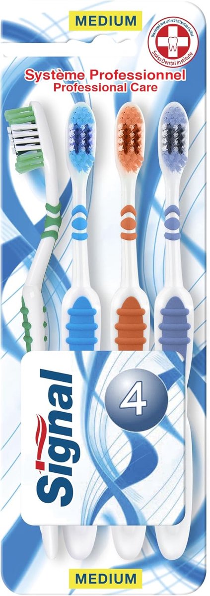 Handtandenborstel - Mondverzorging - Effectief poetsen - Compacte kop - Medium - Blauw