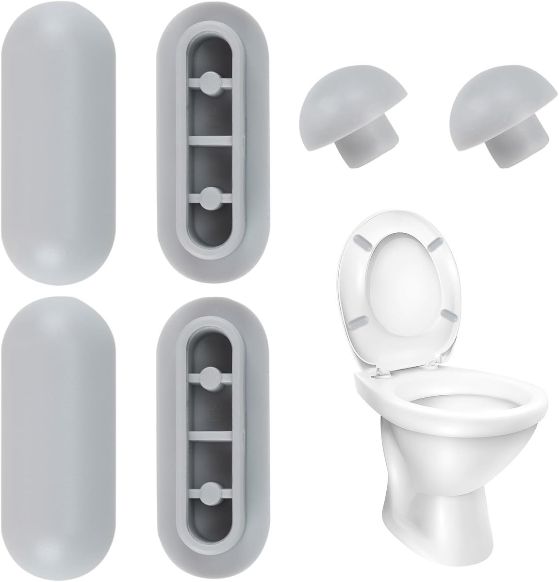 Reserve Rubberen Buffer Pads voor Toiletbril, Set van 6