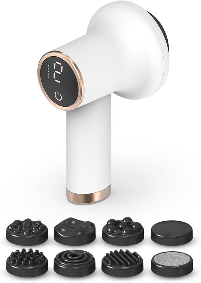 Cellulitis Massager - Lymfedrainage Apparaat - Lichaamsverzorging Thuis - Draadloos Touchscreen Bediening - 05 kg - Wit
