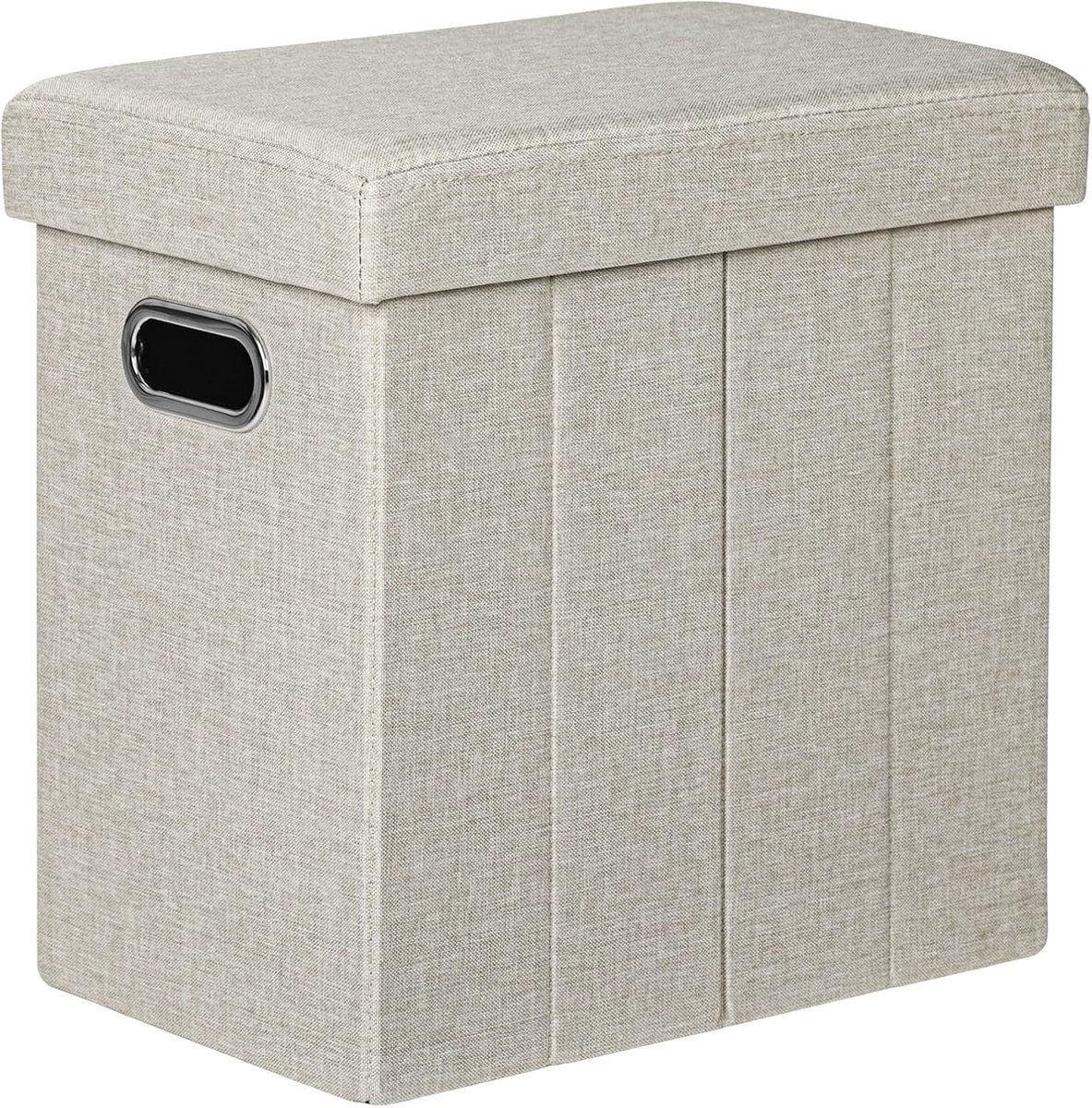 Opbergbankje - Poef kruk - Ruimte Organiseren - Zwaar belastbaar - 40 liter - Beige Grijs