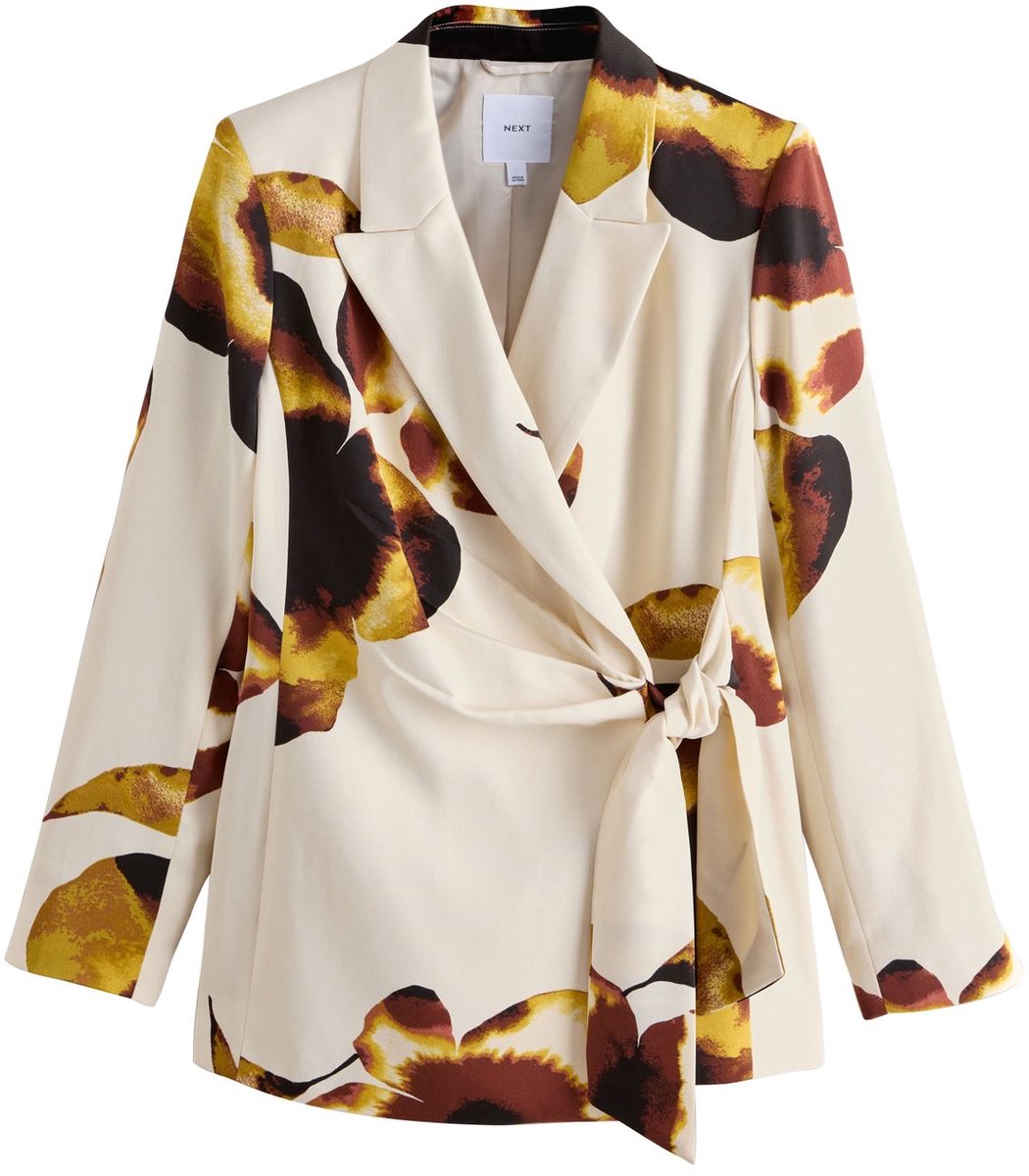 Next - Dames - Satijnen wikkelblazer - Crème