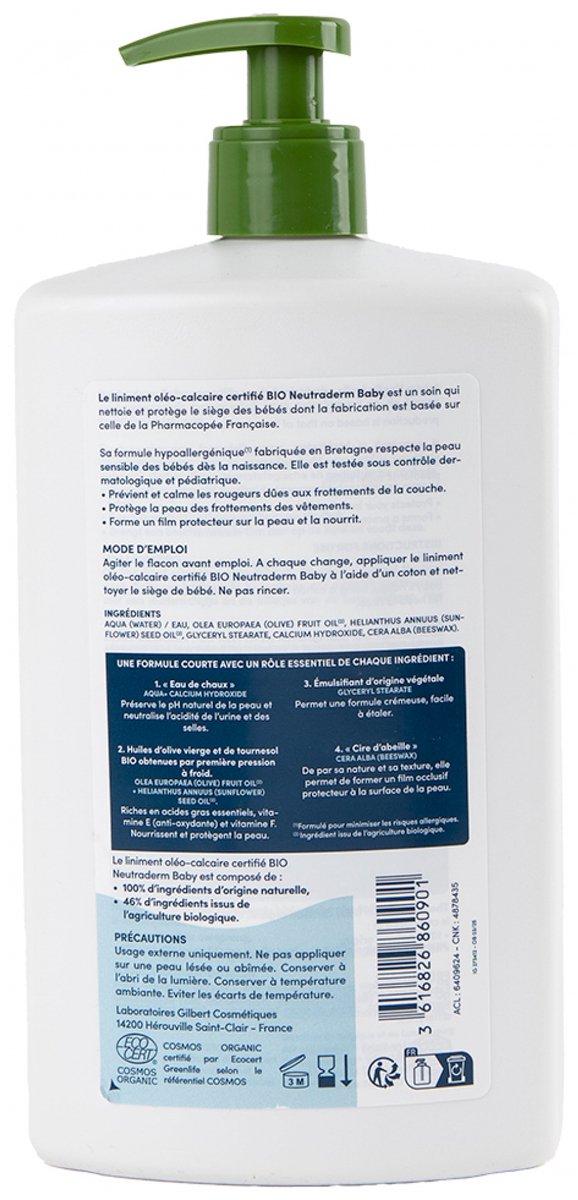 Neutraderm Baby Liniment Oleo-Calcaire Pompfles Bio 1 L van Neutraderm — afbeelding 2