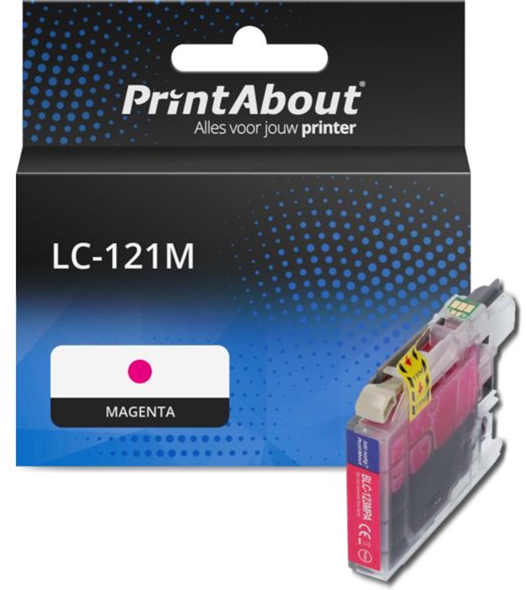PrintAbout huismerk Inktcartridge LC-121M Magenta geschikt voor Brother