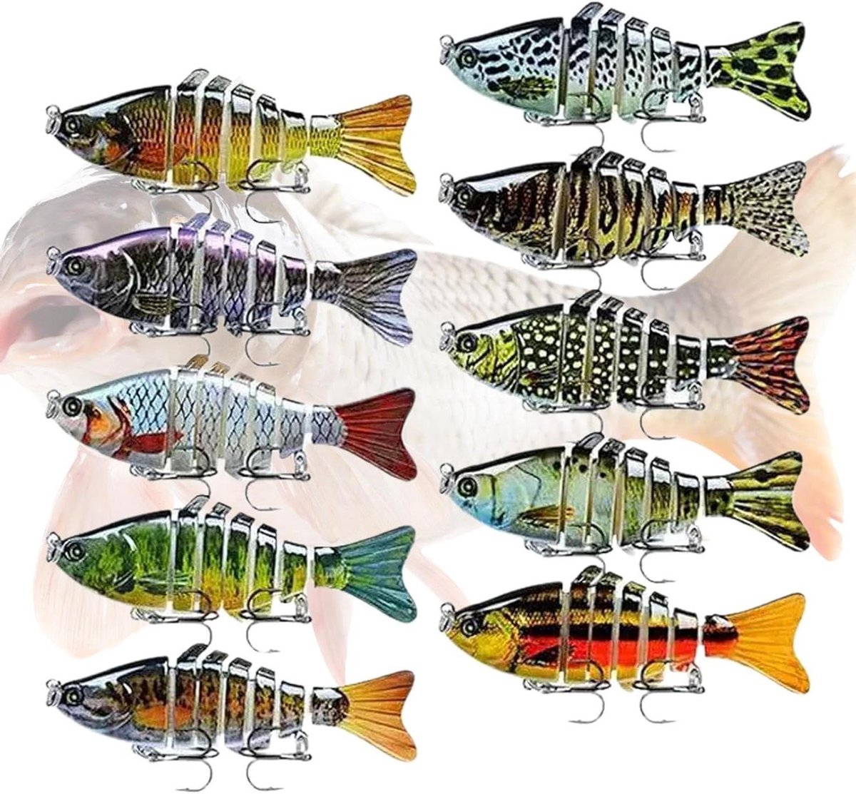 Kunstaas Set - Vis Aas - Vissen Op Baars - Realistisch Zwemgedrag - 10 Stuks - Multicolor