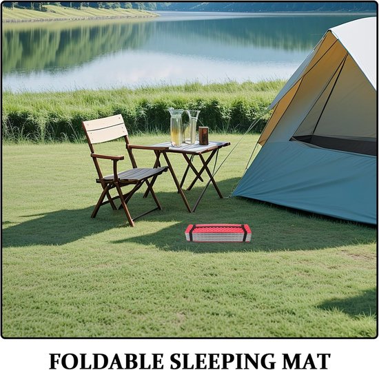 Opvouwbare slaapmat - Kampeer- en picknickmat - Buitenactiviteiten en reizen - Vochtbestendig en lichtgewicht - 186 x 60 cm - Veelkleurig — afbeelding 4