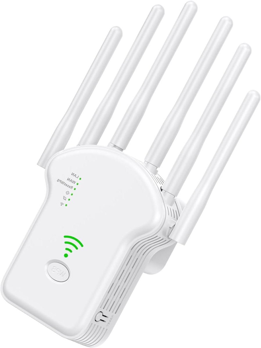 Wifi Versterker - Internet Repeater - Brede Dekking - Intelligent Warmtebeheer - 12 x 10 x 9 cm - Wit