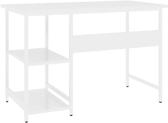 Gaming Bureau - Computertafel Werktafel - Thuiswerken Gamen - Industriële Stijl - 105 x 55 x 72 cm - Wit — afbeelding 5