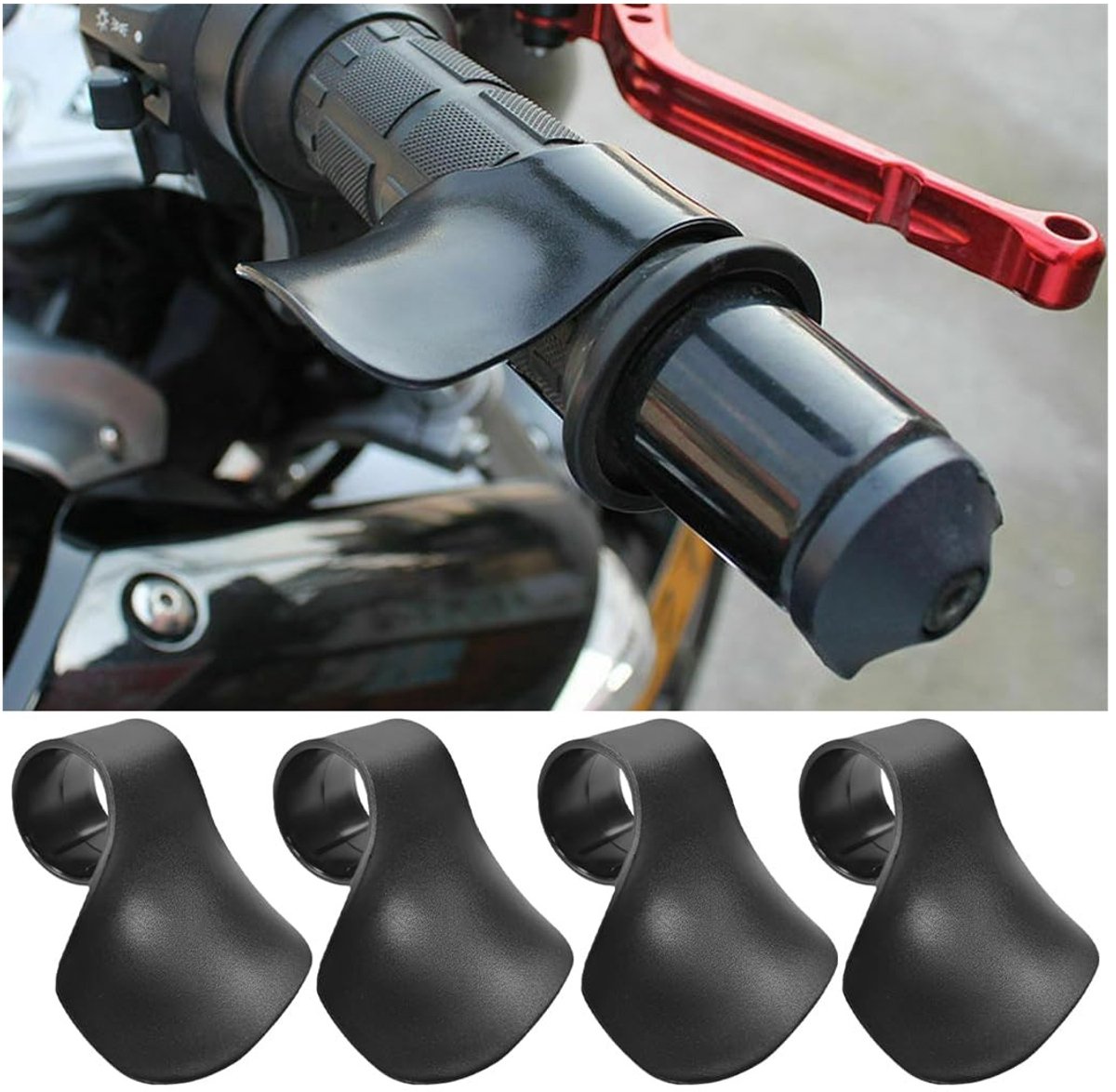 Dailygoods- Polssteunen - Ondersteuning voor motorfiets - Gashendel assistent - Antislip ontwerp - Draaibare instelling - 4 stuks - Materiaal: ABS