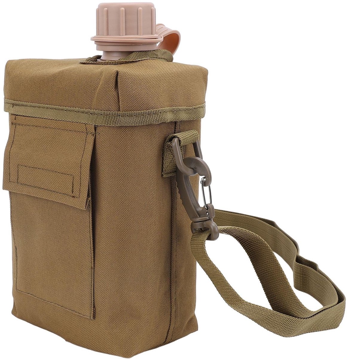 Dailygoods- Waterfles 2 Liter - Draagbare Waterfles met Heuptas - Multifunctionele PVC Campingwaterfles - Bushcraftuitrusting - Lichtgewicht en Duurzaam - Drinkfles