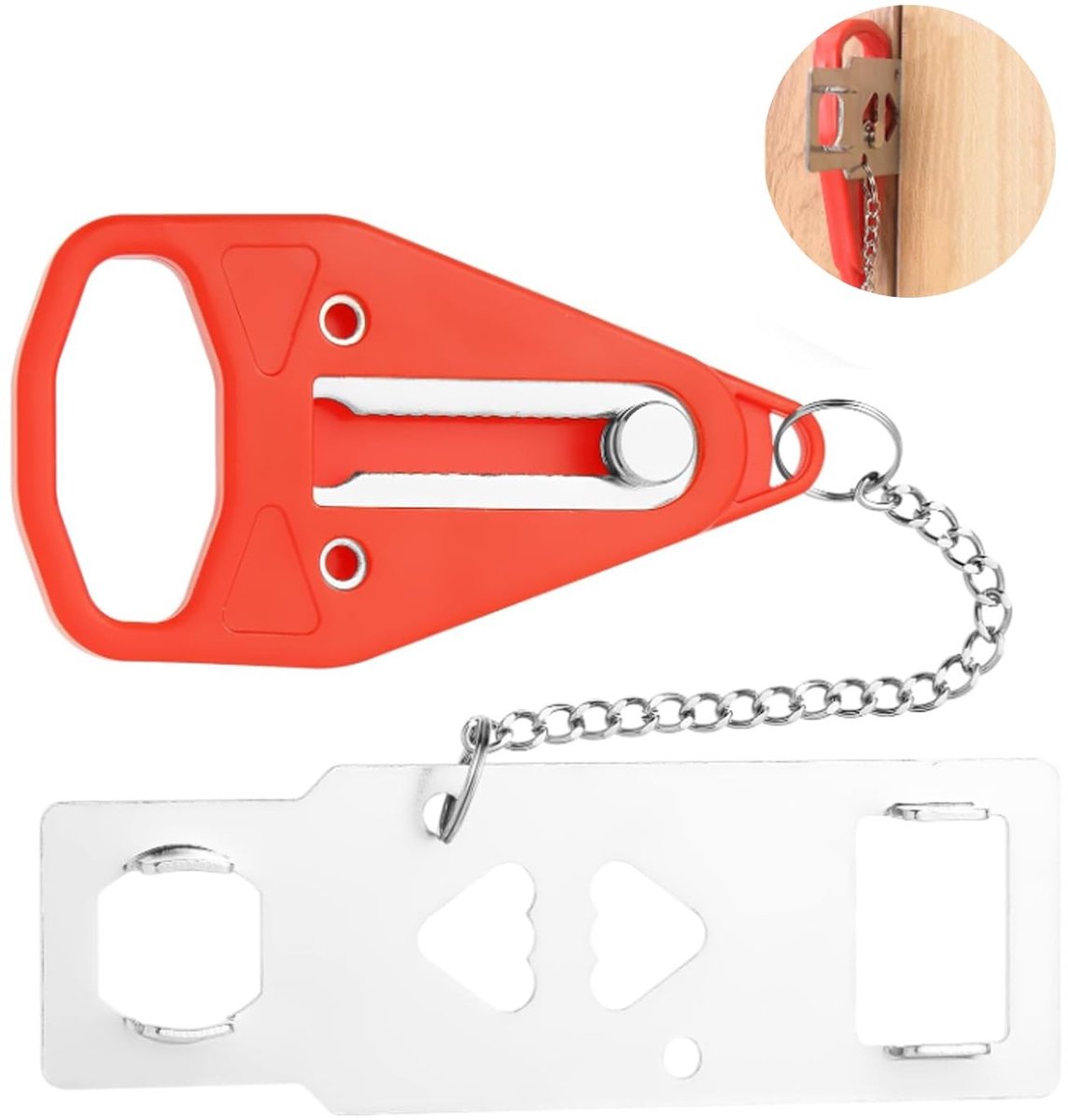 Cosensi- Deurslot Draagbaar - Deurslot Hotels - Deurslot Reis - Deurslot Beveiliging - Deurslot met Vergrendeling - Roestvrij Staal 13x4,3x3,8 cm - Reisdeurslot