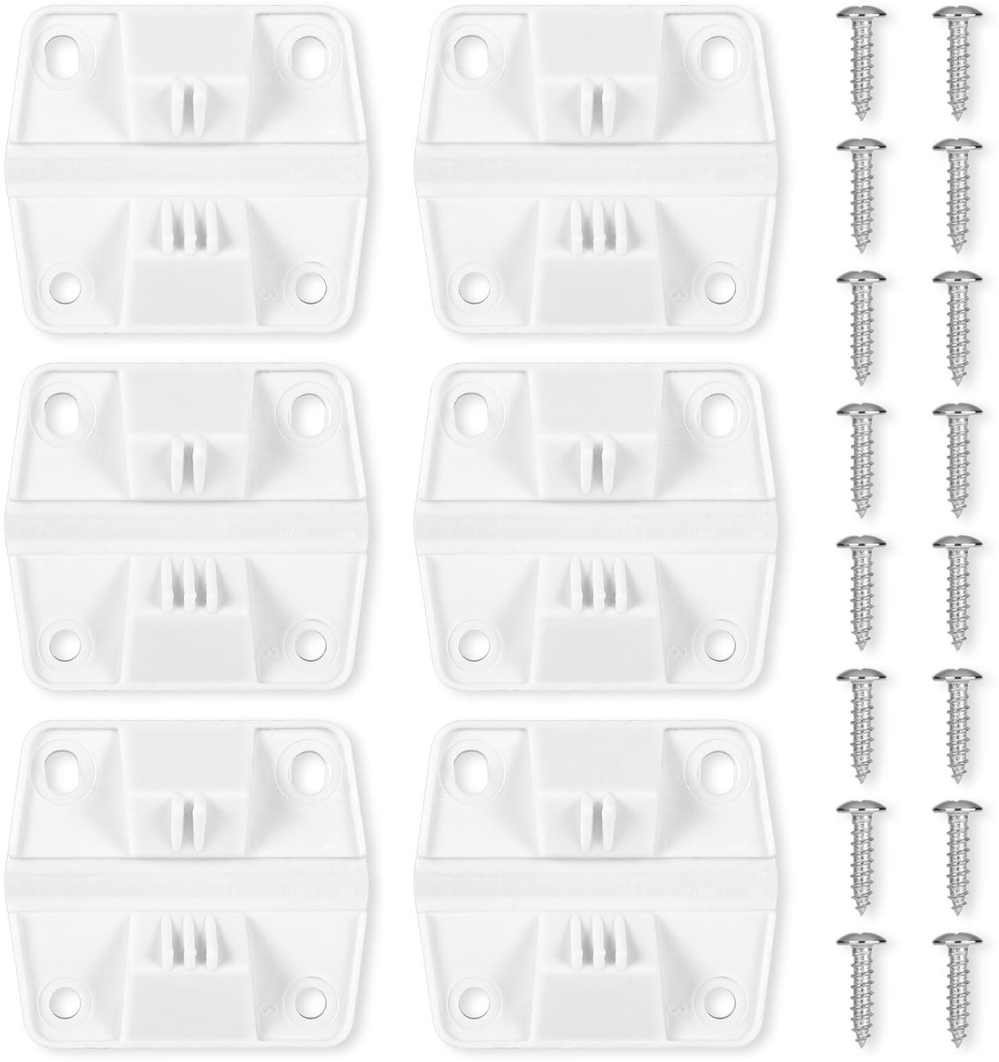 Dailygoods- Koeler Scharnieren Vervangingskit - 6 Stuks - Kunststof - Inclusief 24 Schroeven - Duurzaam - Afmetingen 5,7x5cm - Koelbox Scharnieren