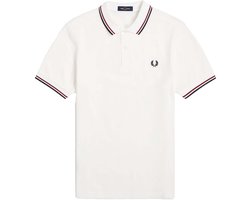Fred Perry - Twin Tipped Polo Shirt - Snow White/ Burnt Red/ Navy