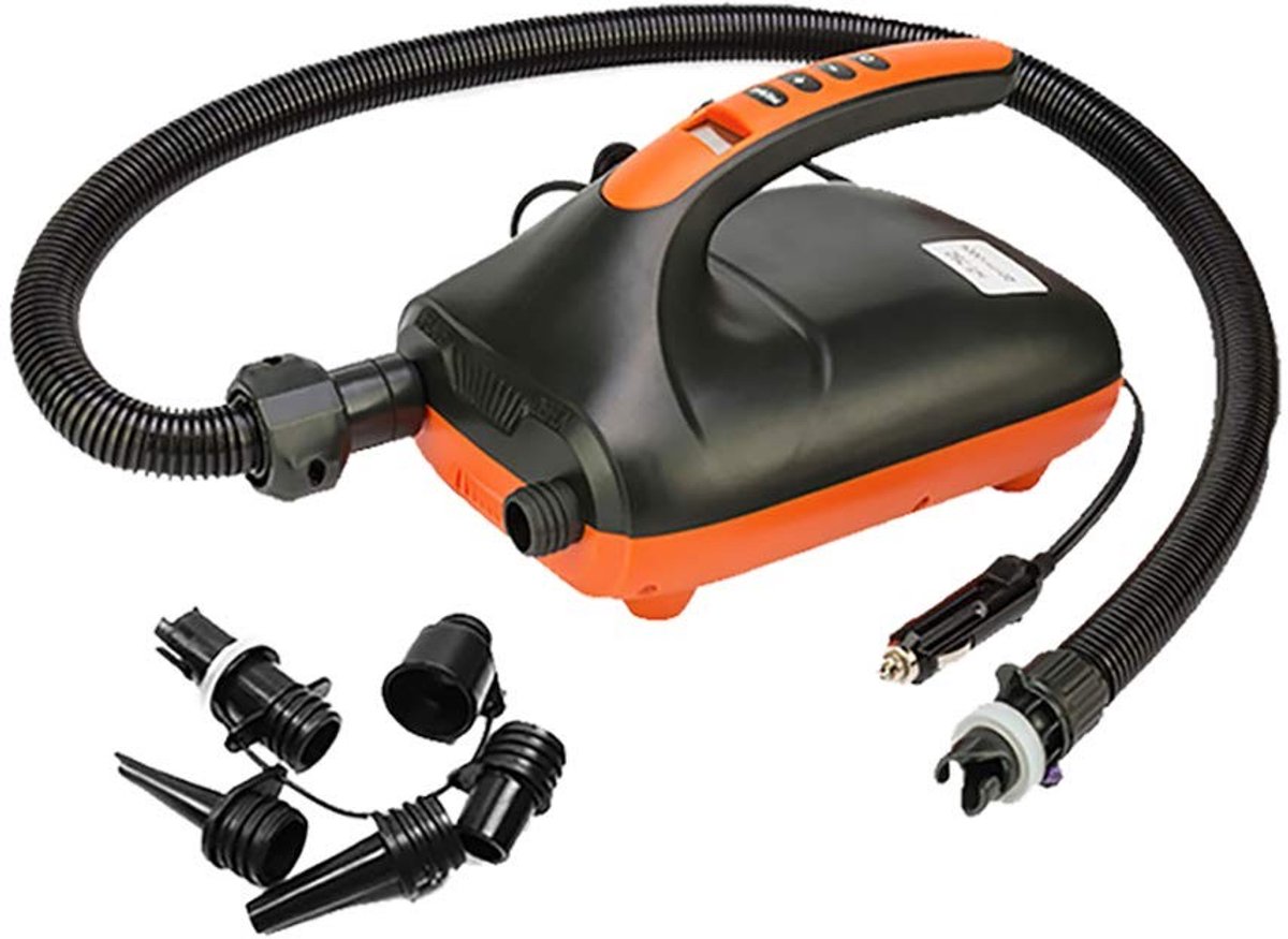 Dailygoods Elektrische luchtpomp - SUP luchtpomp 20 PSI - Automatische uitschakeling - Zwart - Hogedrukpomp - Ideaal voor paddleboot en luchtbed - C...