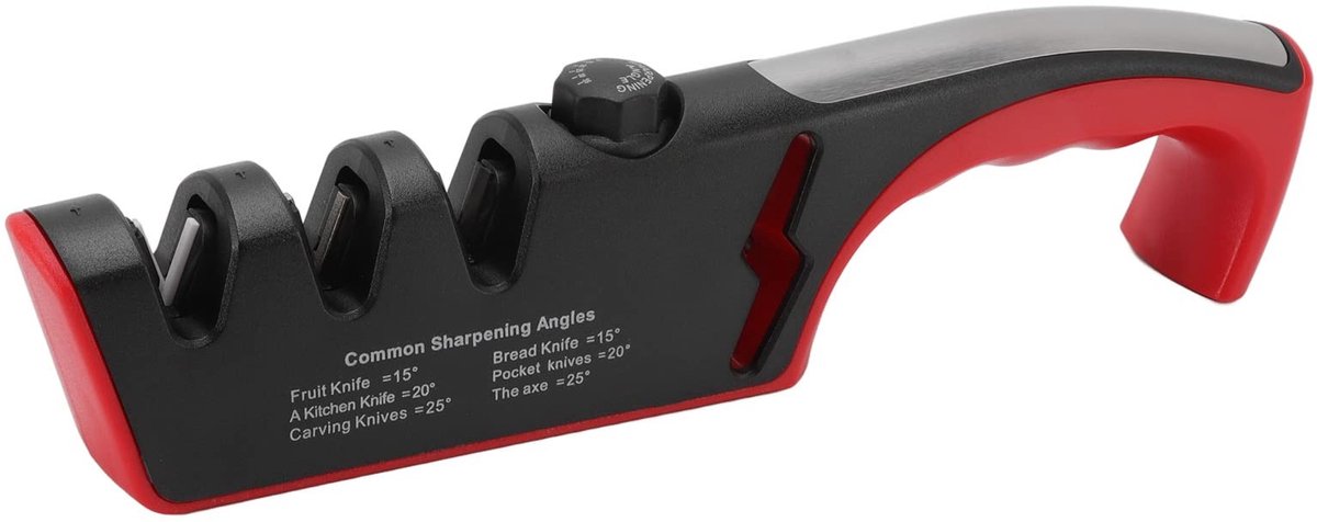 Dailygoods- Messenslijperset Ergonomisch - 3-fasen Slijpen - Slijtvast Materiaal - Corrosiebestendig - Multifunctioneel - Handgreep voor Links- en Rechtshandigen - Messenslijper