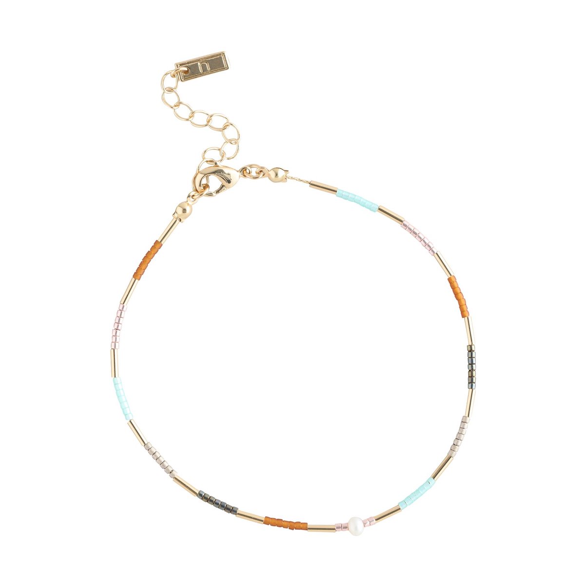 Next - Dames - Enkelbandje met pareleffect - Blauw - verstelbaar 22-27 cm