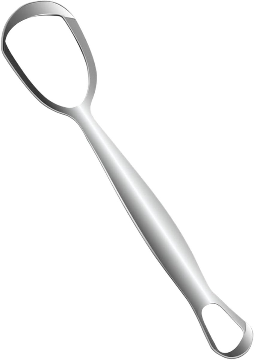 Tongreiniger Roestvrij Staal - Mondhygiëne Hulpmiddel - Dagelijkse Mondverzorging - Waaiervormig Design - 15.5 cm Lengte - Metaal