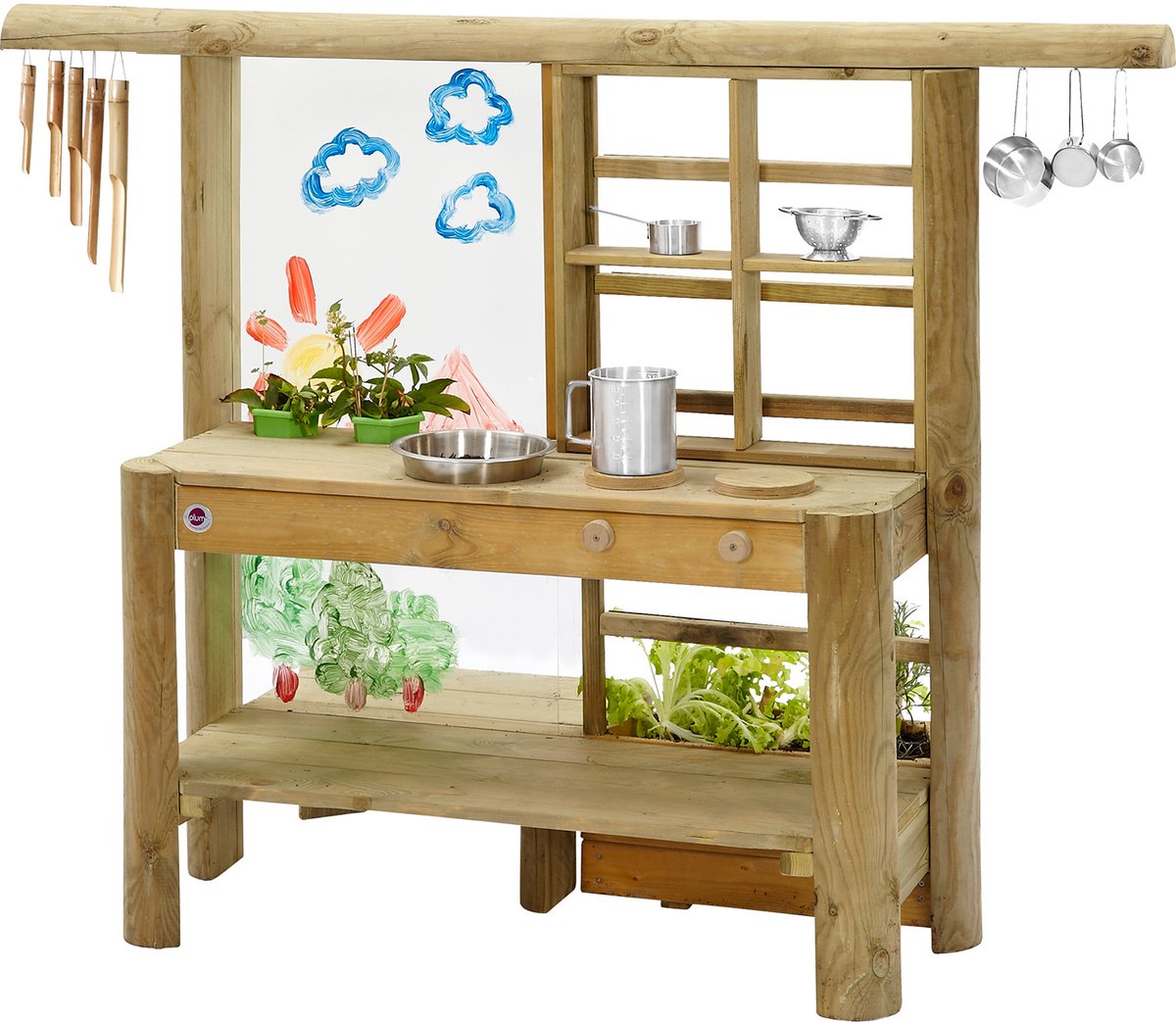 Discovery Mud Pie Kitchen – Outdoor Speelkeuken van Hout | FSC-gecertificeerd, Inclusief Plantenbak en Waterbak