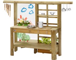 Discovery Mud Pie Kitchen – Outdoor Speelkeuken van Hout | FSC-gecertificeerd, Inclusief Plantenbak en Waterbak