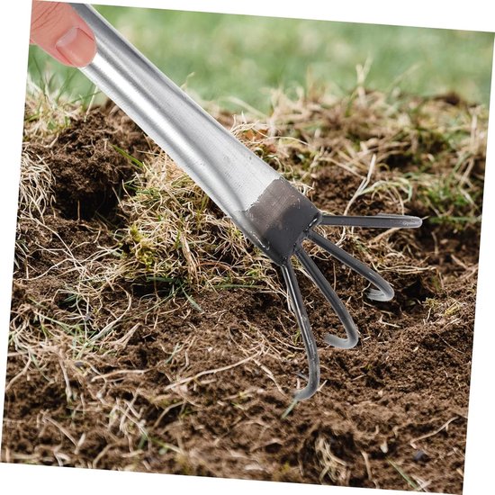 Tuinhark 4-tanden - Grondhark Losmaken - Tuinieren Grond Bewerken - Zwaar Staal Vier Tanden - 506 Gram - Diverse Kleur — afbeelding 2