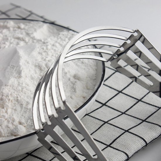 Ambachtelijke Bakmixer - Deegsnijder - Deeg Mengen - Ergonomisch Antislip Handvat - 133 x 12 cm - Zilverkleurig — afbeelding 2