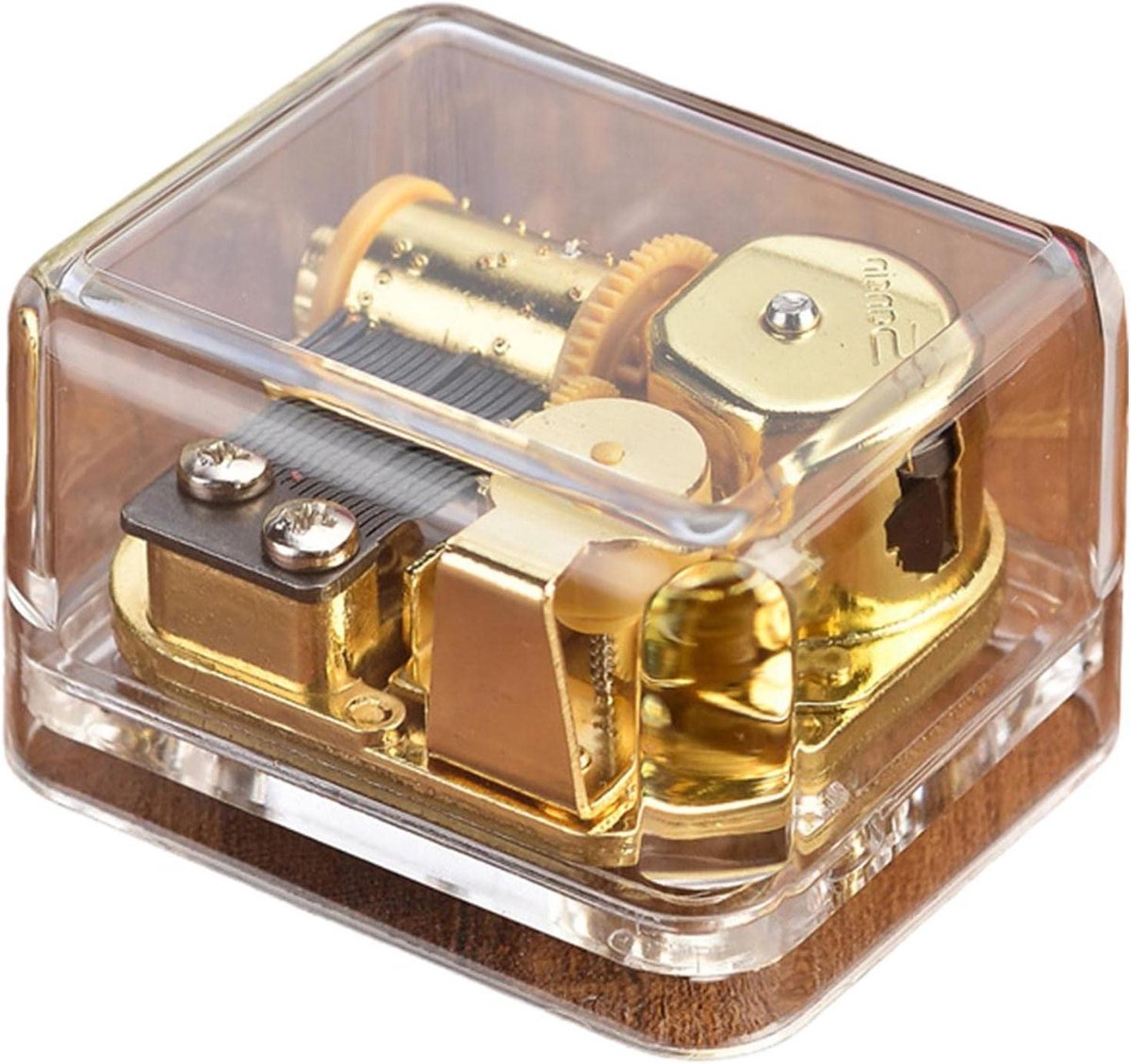 Muziekdoosje Acryl - Mechaniek Helder - Rustgevende Melodie - Opwindbaar Uurwerk - 6x5x4 cm - Transparant