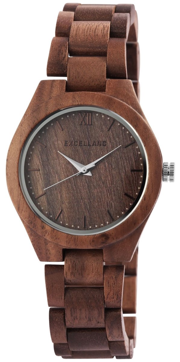 EXCELLANC Dameshorloge olijfhout EX0452 Excellanc dames houten horloge