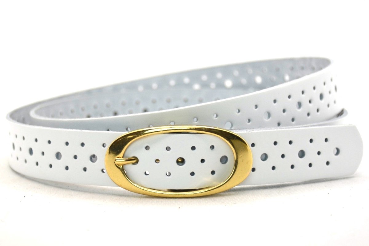 Take-it geperforeerde gaatjes riem wit