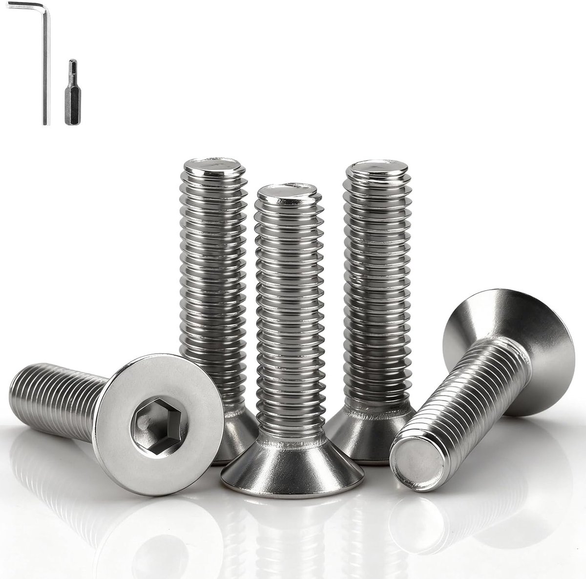 Roestvrijstalen verzonken schroeven M8 x 40 mm, 25 stuks, DIN 7991/ISO 10642, perfect voor constructie en meubelmontage