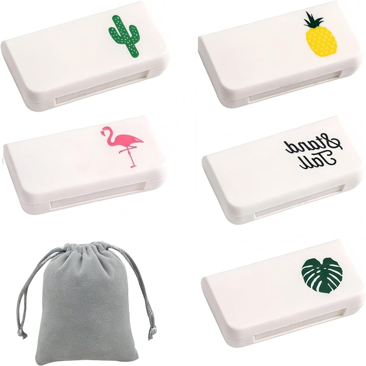 Set van 5 Kleine Pillendozen met 3 Compartimenten - Mini Tabletten Organizer voor Dagelijks Gebruik, Reizen en Vitaminen