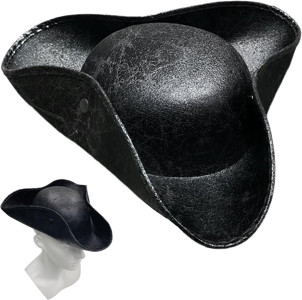 Tricorn Hoed voor Piratenkostuum, Middeleeuwse Stijl, Perfect voor Themafeesten, Halloween en Cosplay Accessoires